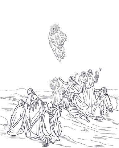 Jesus Ascension Into Heaven Coloring Page